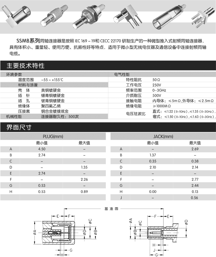 SSMB系列射频同轴连接器